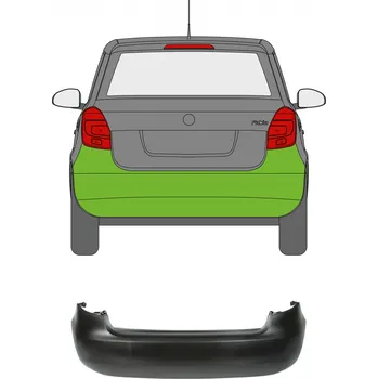 Nárazník Zadní nárazník Škoda Fabia 2 Hatchback / 06-14