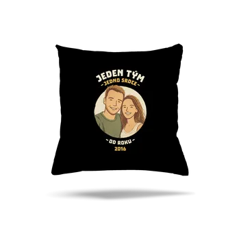 Polštář Bastard Jeden tým z vlastní fotky polštář Black