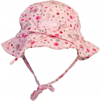 Klobouk Dívčí letní klobouk proti slunci s květinami růžový Döll, vel. 41