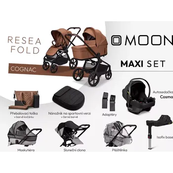 Kočárek Moon ReSea FOLD maxi set Cognac