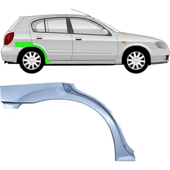 Blatník karosérie Lem zadního blatníku na Nissan Almera 1995-2000 / Pravá