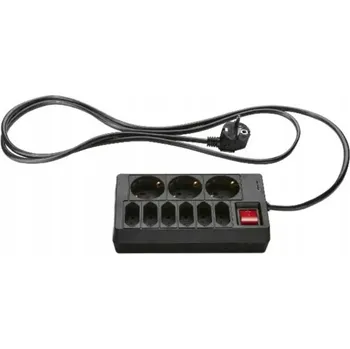 Napájecí kabel Zásuvková lišta s prodlužovacím kabelem SILVERCREST 9 zásuvek, černá 1,4 m 3680 W