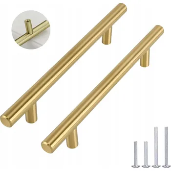 Nábytkové kování Nábytková Úchytka do Szafek Szuflad 224 mm 2 ks Zlatý Kartáčovaný