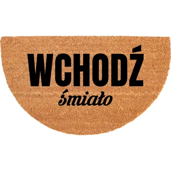 Rohožka PŮLKRUHOVÁ KOKOSOVÁ VSTUPNÍ ROHOŽKA 40X70 CM - VÍTEJTE S HUMOREM