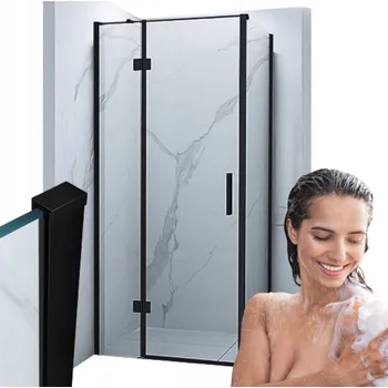 SPRCHOVÝ KOUT WILSON ČTVERCOVÝ TRANSPARENTNÍ - 100X100X190 ČERNÝ