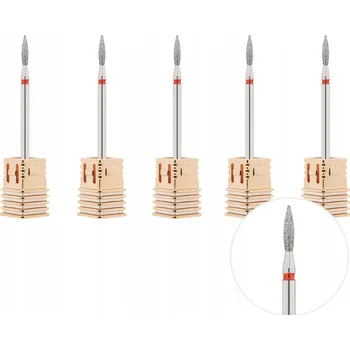 Diamantový fréz na nehty pro manikúru Plamen Červený 2,1 Aba Group x 5 ks