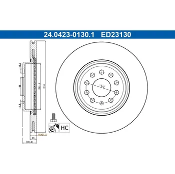 Brzdový kotouč Brzdový kotouč ATE 24.0423-0130.1