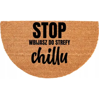 Rohožka PŮLKRUHOVÁ KOKOSOVÁ VSTUPNÍ ROHOŽKA 40X70 CM - ZÓNA RELAXU / CHILL ZÓNA (S Vtipným Nápisem)
