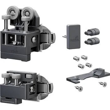 Nábytkové kování Hettich WingLine L, Sada kování pro středně těžké dveře s dolním vedením, 12 kg, antracitová, pravé, se zavírací pružinou