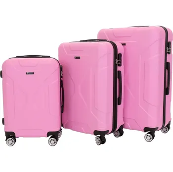 Sada 3 kufrů T-class® VT21121, růžová, M, L, XL / 35l, 60l, 90l