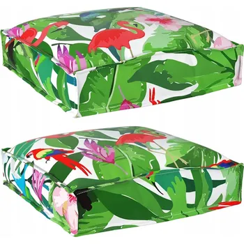 Polštář Polštáře na palety k sezení, 2 ks, Tropická Džungle, 40x40x8 cm, textil