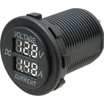 voltmetr do auta Digitální voltmetr a ampérmetr - bílý displej