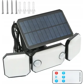 Venkovní osvětlení SOLÁRNÍ LAMPA LED S ČIDLEM POHYBU A SOUMRAKU, VENKOVNÍ HALOGEN, DÁLKOVÉ OVLÁDÁNÍ, MODULÁRNÍ