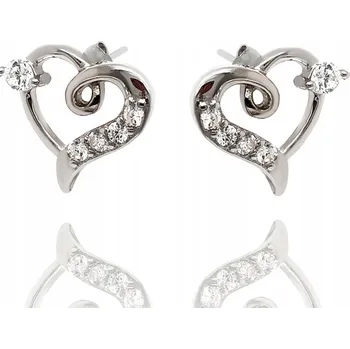 Náušnice STŘÍBRNÁ SRDÍČKA SRDÍČKA NÁUŠNICE PUSSETY ŠROUBOVACÍ