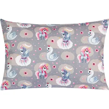 Povlečení Povláček bavlna Šedá,Růžová 45/087 - 40x60 cm