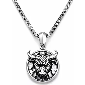 Přívěsek Přívěsek z chirurgické oceli Bull Head – Býčí hlava - Model BEZ ŘETÍZKU (pouze přívěsek)