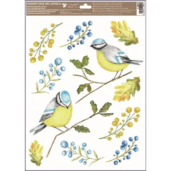 Okenní dekorace Anděl Okenní fólie Ptáci 30 x 42 cm 40014 Typ: Sýkorky na větvičkách s bobulemi