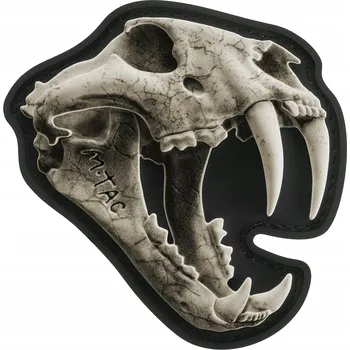 Nášivka 3D NÁŠIVKA OLD TIGER STARÁ LEBKA TYGRA PVC M-TAC IVORY