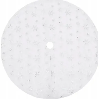 umělá květina VidaXL Luxusní krytka pod vánoční stromeček, bílá, 150 cm, umělá kožešina