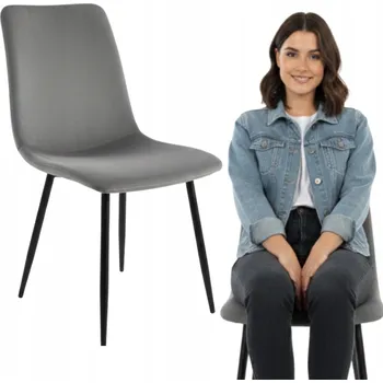 Jídelní židle Židle Szchara šedý velur 1 ks