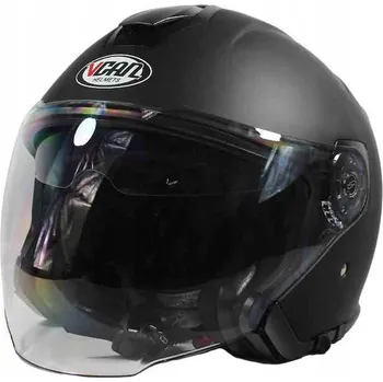 Helma na motorku MOTOCYKLOVÁ PŘILBA OTEVŘENÁ JET VCAN H586 ČERNÁ MATNÁ S SKÚTR MOTOCYKL