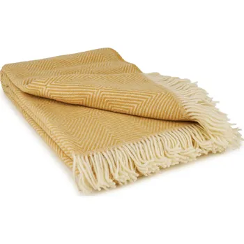 deka Vlnka Pléd z ovčí vlny diamant žlutá