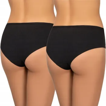 Kalhotky Dámské bavlněné šortkové kalhotky 2 kusy černé střední výška pasu Kleo L