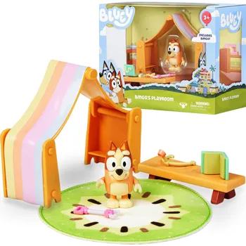 Bluey a Bingo SADA figurek Hrací pokoj, na hraní, POHYBLIVÉ PRVKY 3+