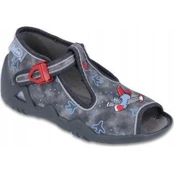 Dívčí sandály Befado dětské sandály textilní šedé velikost 21