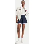 Tommy Jeans Trapézová sukně Varsity Pleated DW0DW22758 Tmavomodrá Regular Fit M