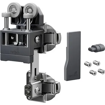 Nábytkové kování Hettich WingLine L, Sada kování pro lehké dveře bez dolního vedení, 12 kg, antracitová, pravé, bez zavírací pružiny