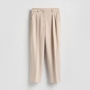 Dámské kalhoty Reserved - Kalhoty s&nbsp;nažehlenými puky - béžová - 730JC-08X - 730JC-08X-XXL