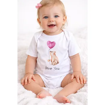 Milinko Body pro miminka, krátký rukáv- Miluji Ťe Velikost: 56 (0-2m)