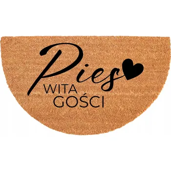 Rohožka PŮLKRUHOVÁ KOKOSOVÁ ROHOŽKA KE VCHODU - VTIPNÁ S MOTIVEM PSA - VÍTÁ HOSTY