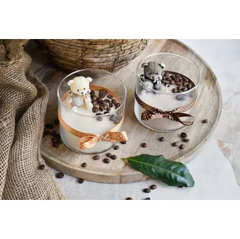 Svíčka Vonná svíčka ARTMAN - MEDVÍDEK ve sklenici - KÁVA 220g 10x9 cm