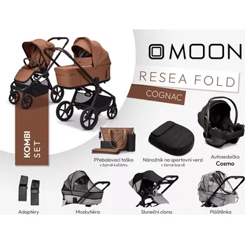 Kočárek Moon ReSea FOLD kombi set Cognac