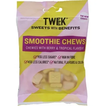 Bonbon Želé Bonbony TWEEK Smoothie Chews - želé s vlákninou, ovocné pěno-želé bonbony bez přidaného cukru, o 45 % méně kalorií TWEEK 70 g