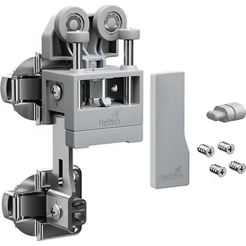 Nábytkové kování Hettich WingLine L, Sada kování pro lehké dveře bez dolního vedení, 12 kg, šedá, levé, bez zavírací pružiny