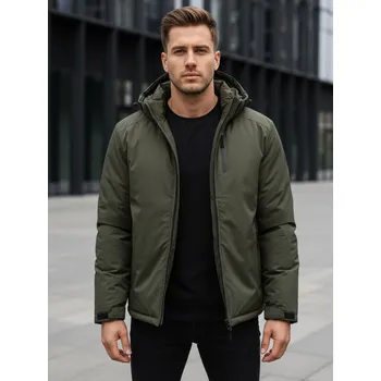 Dstreet Pánská bunda zimní s kapucí TX5118 Barva: Zelená, Velikost: 3XL