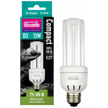 Osvětlení do terária Arcadia D3 Compact Reptile Lamp 13W 7.0 UVB