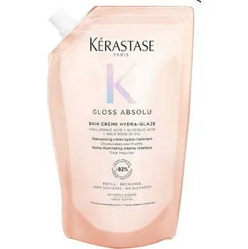 Vlasová regenerace Kérastase Gloss Absolu Bain Creme Hydra Glaze rozjasňující šampon pro husté a krepaté vlasy 500 ml, náhradní náplň