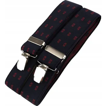 Kšandy Šle pánské, délka 125cm, šíře 3,5cm, tvar X, tmavě modré s obdélníčky, 6502