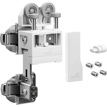 Nábytkové kování Hettich WingLine L, Sada kování pro lehké dveře bez dolního vedení, 12 kg, bílá, levé, bez zavírací pružiny