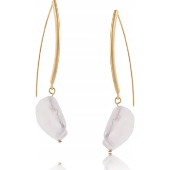 Náušnice COLIBRA Pozlacené Náušnice s perlami Mallorca, visací na velkém háčku