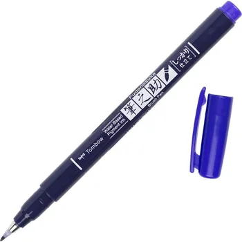 Tombow Fudenosuke štětcový fix hard modrý | brush pen, štětcový fix, kaligrafie, hand lettering, ruční nápisy, sketchnoting, doodling, tenká až silná linka