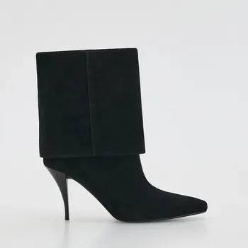 Dámský kabát Reserved - Semišové boty na&nbsp;vysokém podpatku - černý - 783ID-99X - 783ID-99X-42