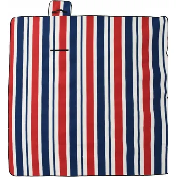 Pikniková deka PIKNIKOVÁ DEKA SKLÁDACÍ ČERVENO-MODRÉ PRUHY 200 X 200 CM