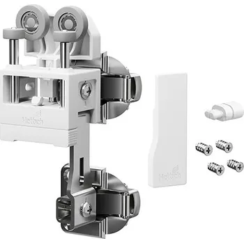 Nábytkové kování Hettich WingLine L, Sada kování pro lehké dveře bez dolního vedení, 12 kg, bílá, pravé, bez zavírací pružiny