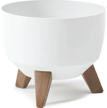 Plast Květináč bílý Lamela 40 cm x 40 x 25 cm