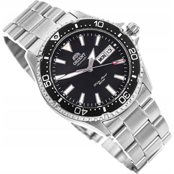 Hodinky Náramkové hodinky Orient automatické černé ocelový náramek WR200